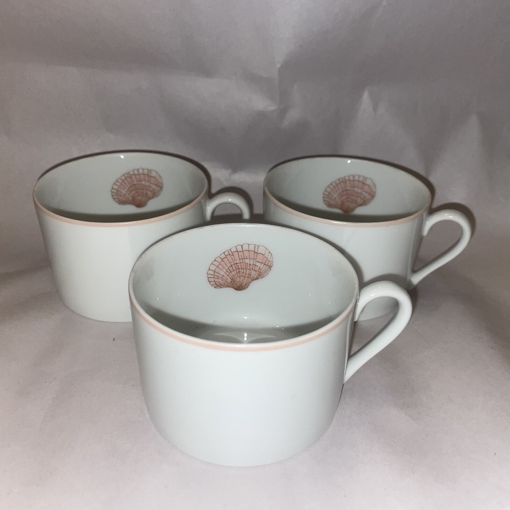 Vintage 1976 Fitz And Floyd Coquille‎ Tea Cups - 3 Cups